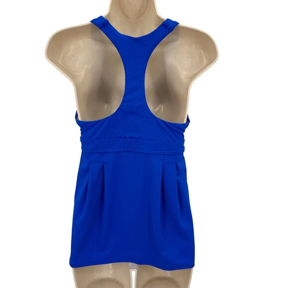 Lands End Womens Blue Tankini Swim Top With Padded Cups & Racerback Style Size 4 - Picture 2 of 8